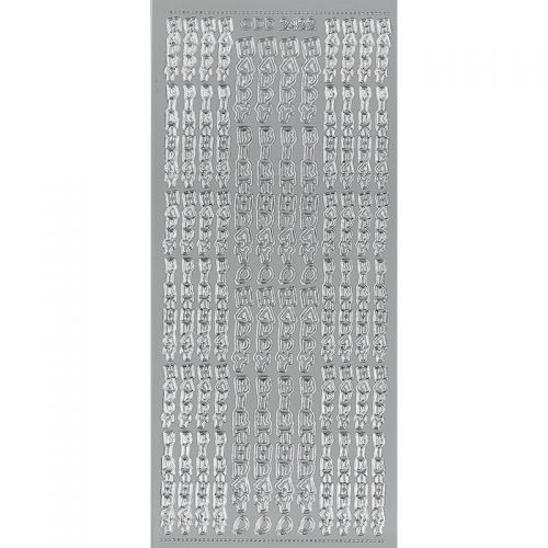 Peel Off Stickers - Happy Birthday - Silver